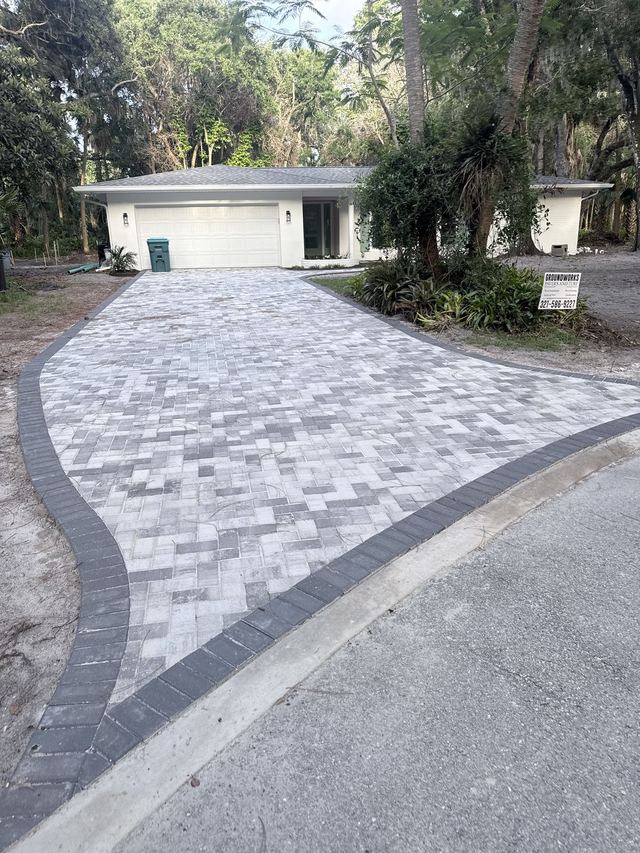 Completed paver and turf installation by Groundworks, Brevard County