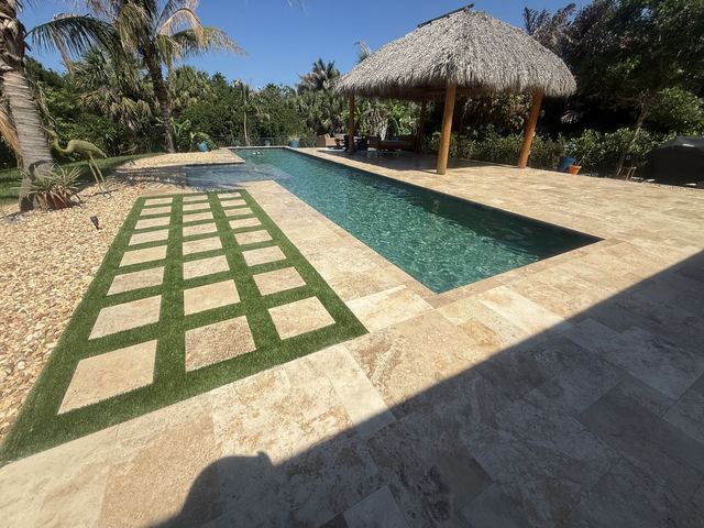Completed paver and turf installation by Groundworks, Brevard County