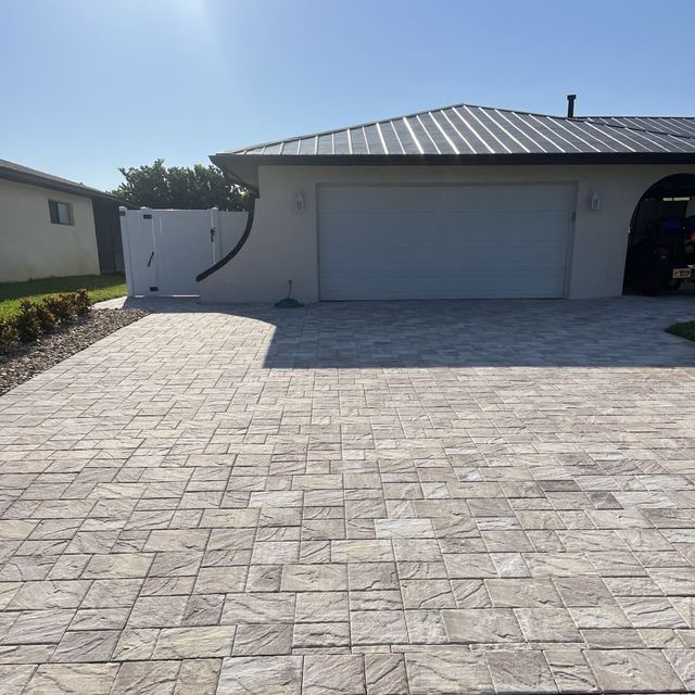 Completed paver and turf installation by Groundworks, Brevard County