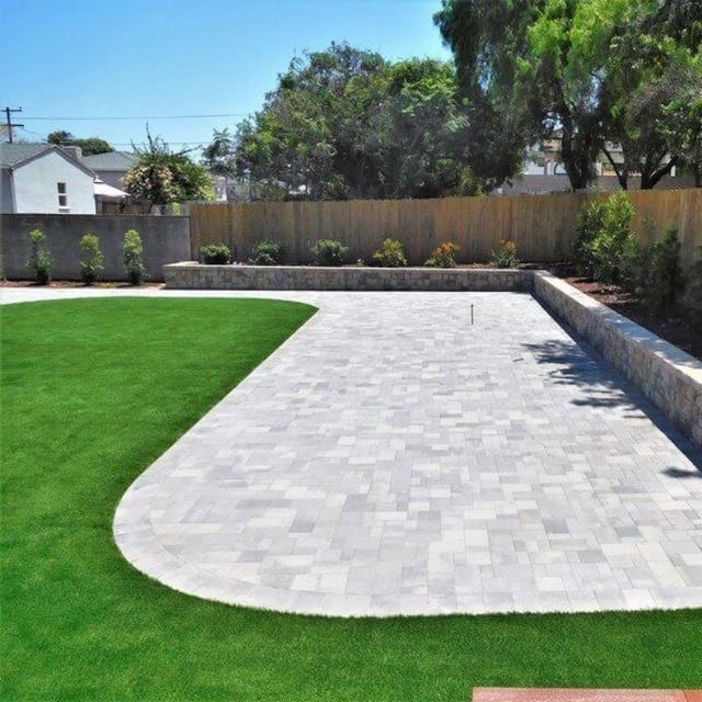 Completed paver and turf installation by Groundworks, Brevard County
