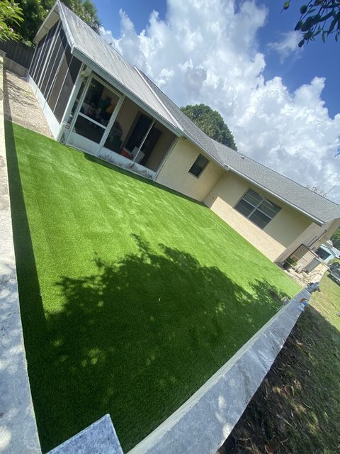Artificial turf lawn installed by Groundworks
