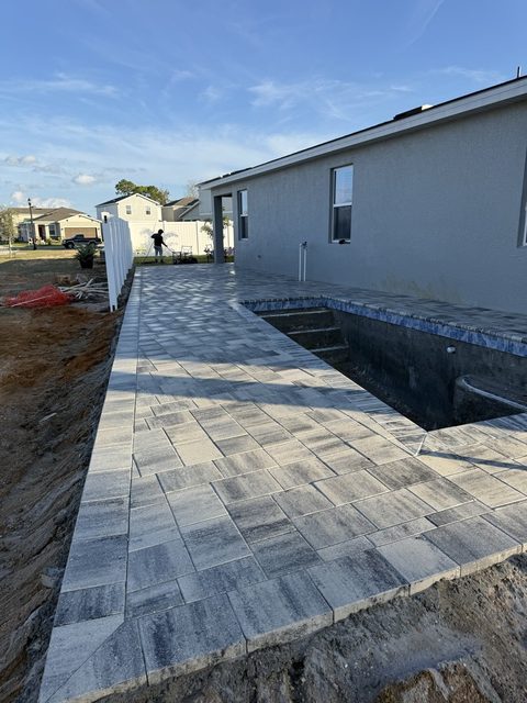 Completed paver and turf installation by Groundworks, Brevard County