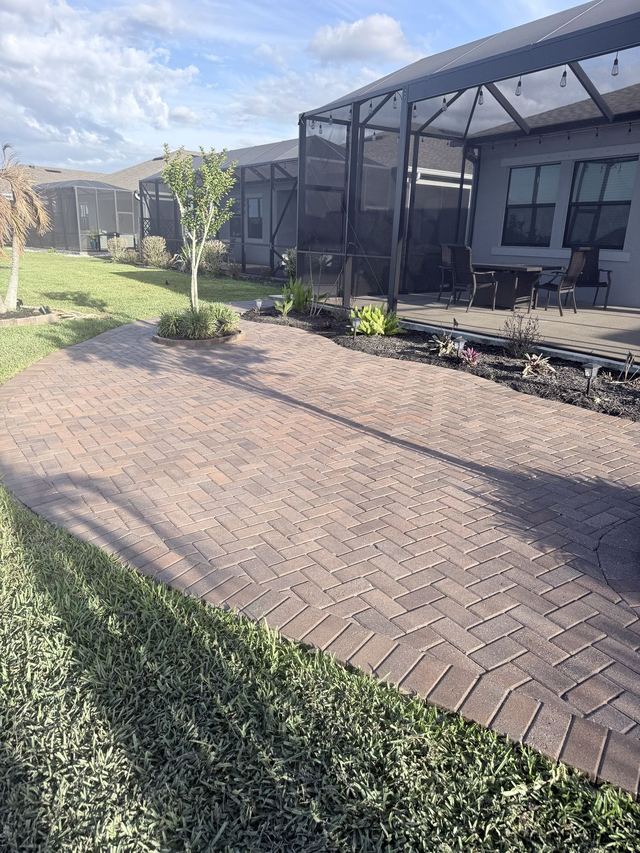 Paver surface cleaned and sealed by Groundworks, Brevard County